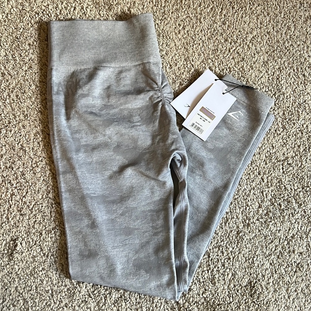 Gymshark Camo Lilac Gray Seamless Leggings